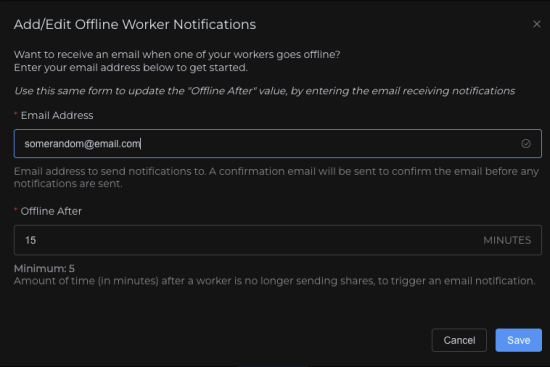 Offline Worker Email Notification