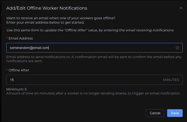 Offline Worker Email Notification